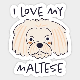 I Love My Maltese Sticker